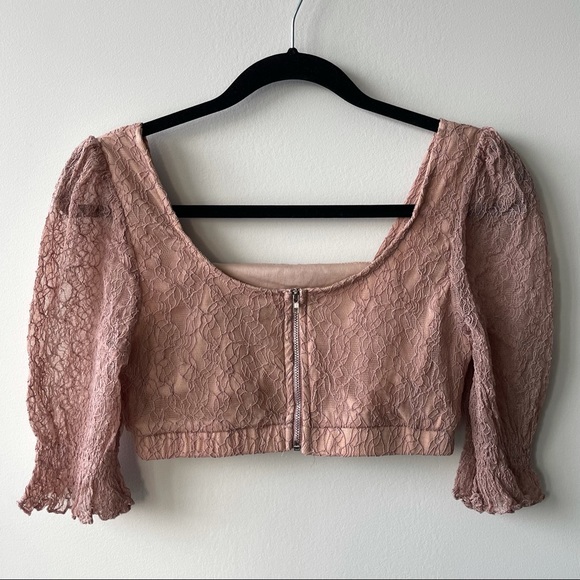 NASTY GAL Puff Lace Crop Top (like new) - Picture 6 of 10